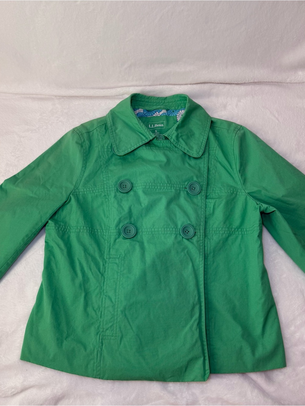 L.L. Bean Women’s Green Double-Breasted Pea Coat